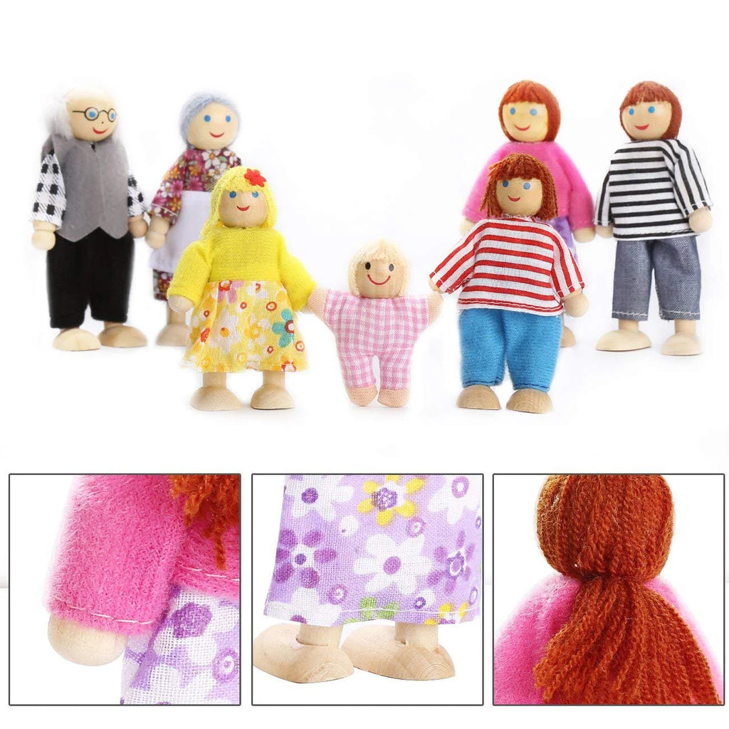 Wooden Dolls Playset Set of 7-Piece E38473