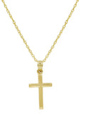 10K Yellow Gold Cross Pendant Necklace 18 in. chain V971189