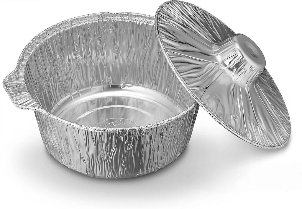 Disposable Aluminum Pot with Lid, Medium, Qty-2 Y23729