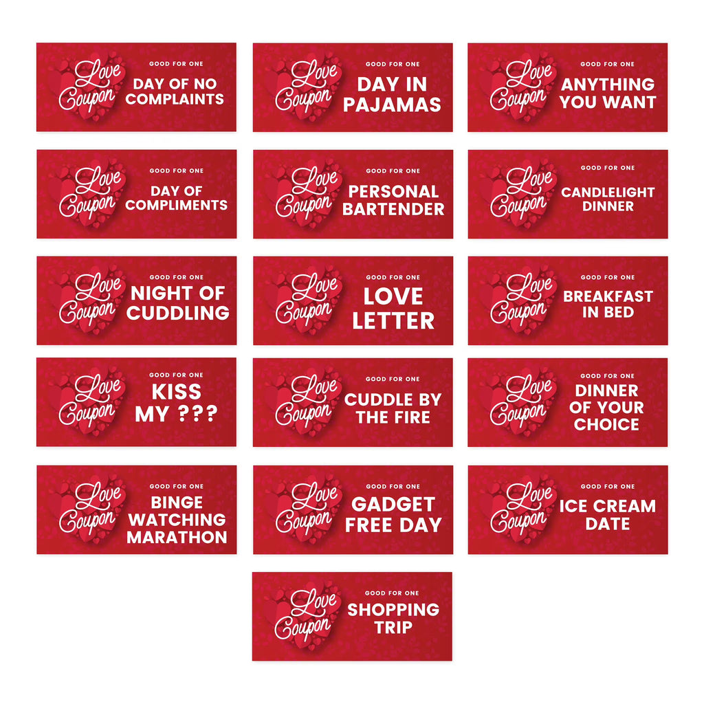 Red Hearts Love Coupons, 16-Pk C985517