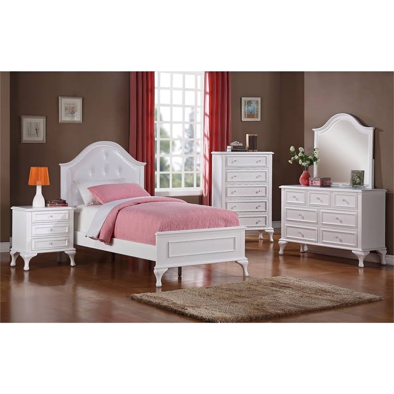 Twin Panel Bed in White V715