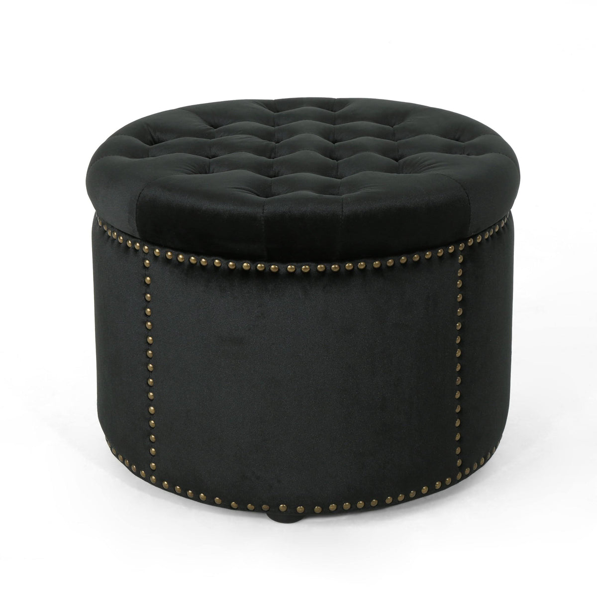 Emerald Velvet Tufted Ottoman Y22460