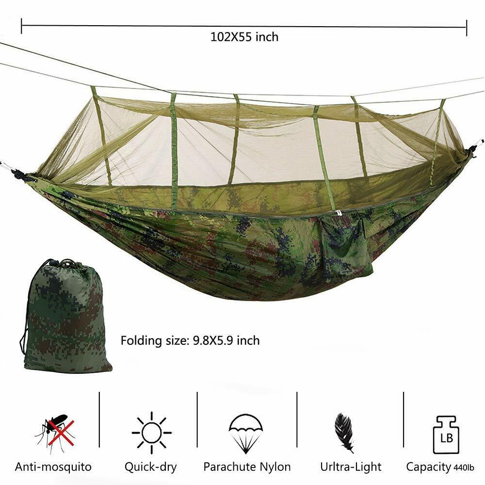 Lightweight Nylon Camping Hammock with Mosquito Net A48998