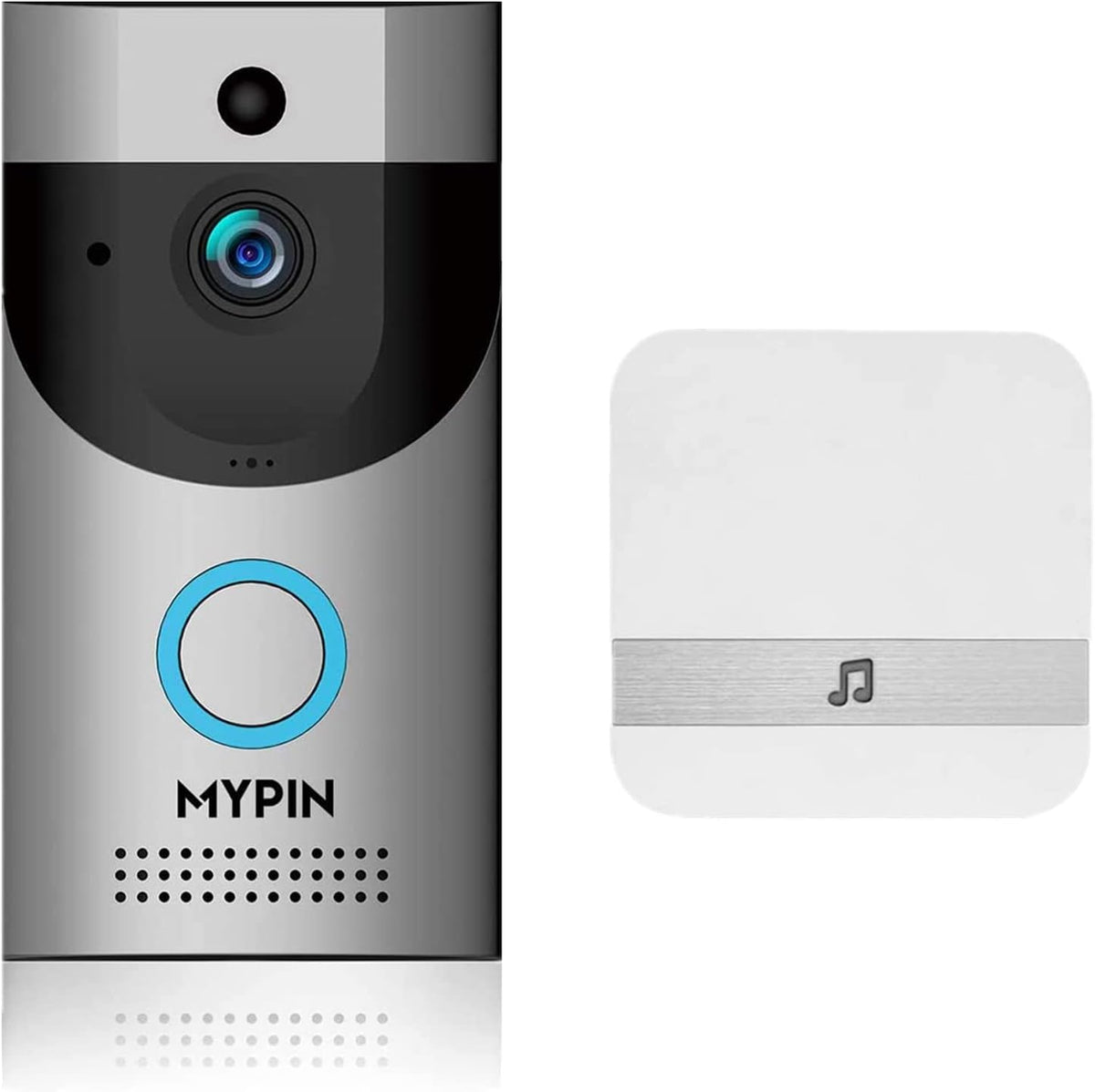 Wireless WiFi Doorbell Security Camera with Chime, Cloud Storage, Two-Way Talk, Night Vision, Rechargeable Batteries Pack of 2 X38401