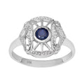 Vintage Style Genuine Round Sapphire and Diamond Accent Ring X36039