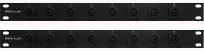 Two 8 Channel Speakon Compatible Rack Case Panel Mount 1 RU Space Unit R690