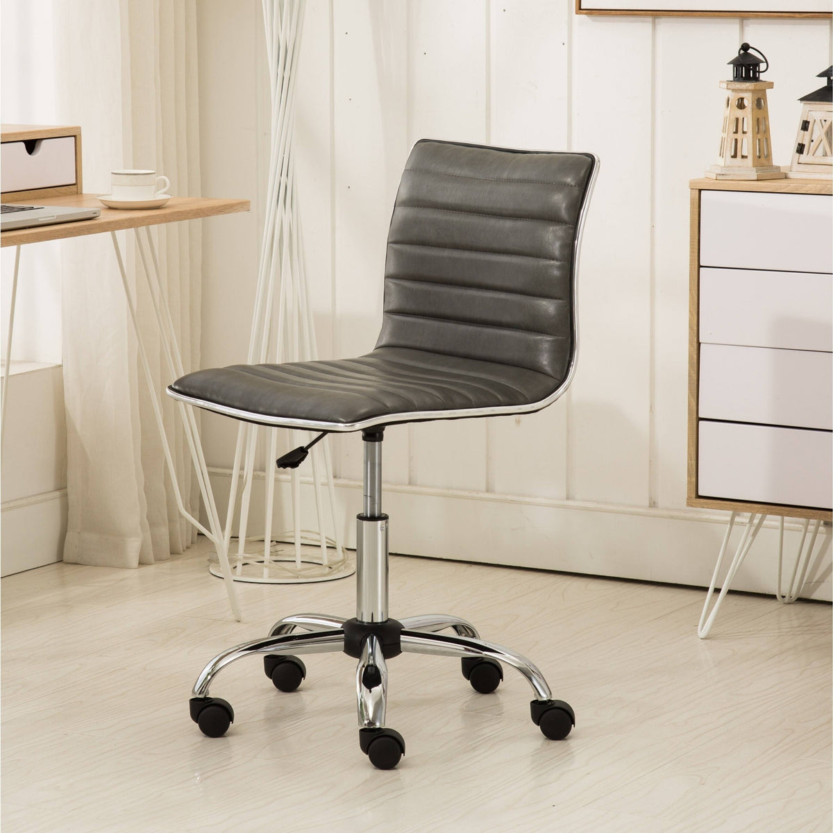 Grey Chrome Office Chair H709172