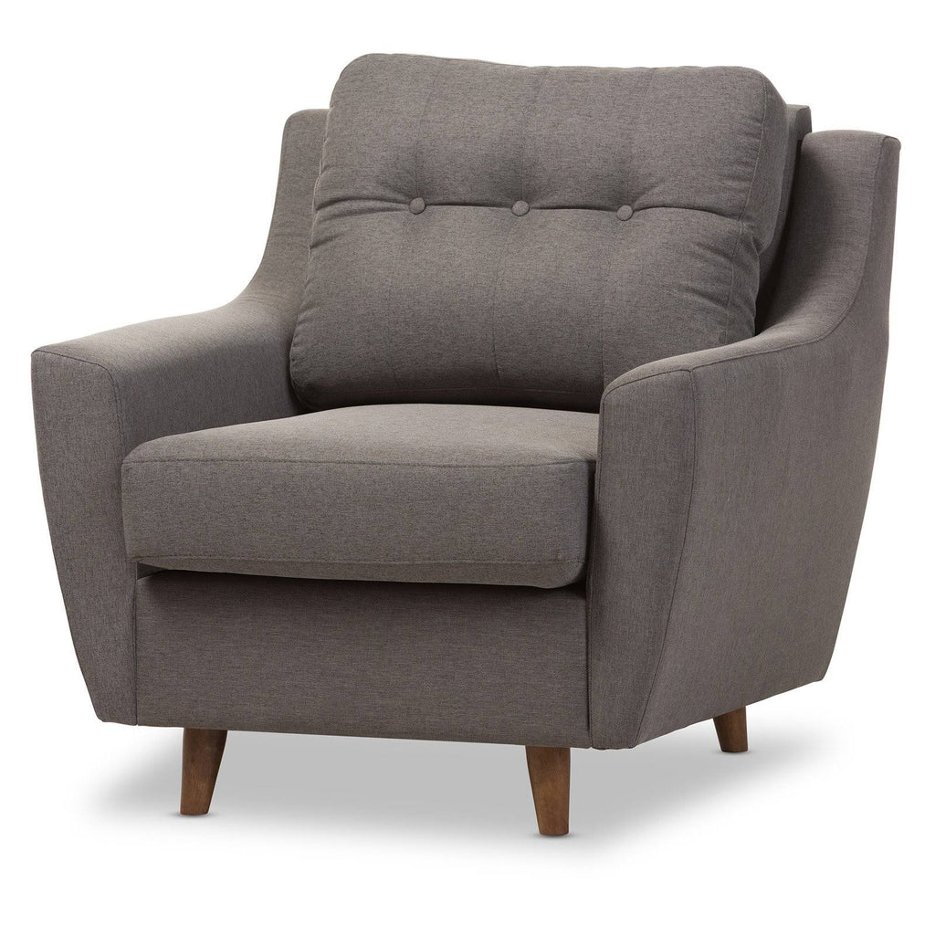 Grey Tufted Arm Chair G61300