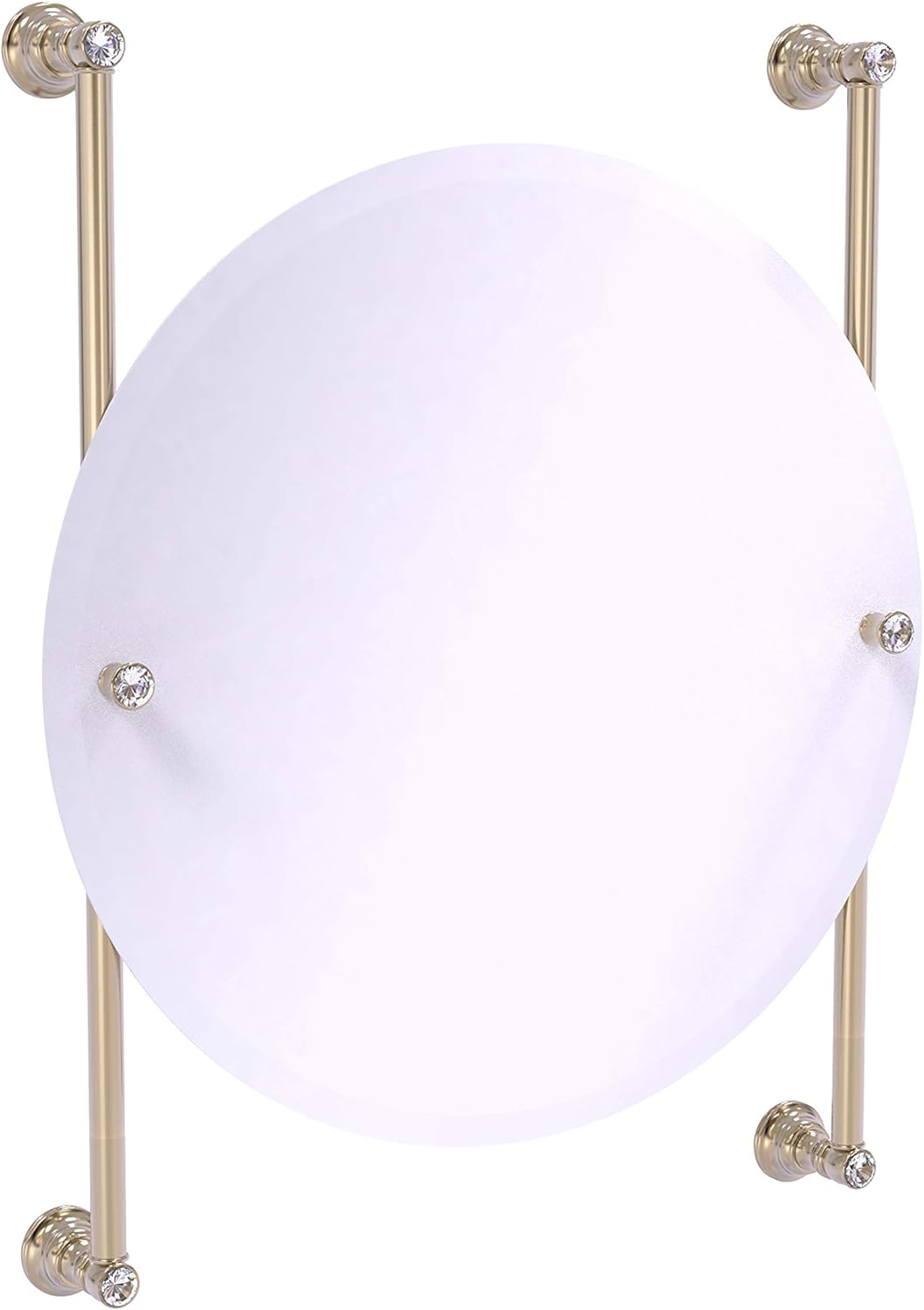 Antique Pewter Round Frameless Wall Mirror K577