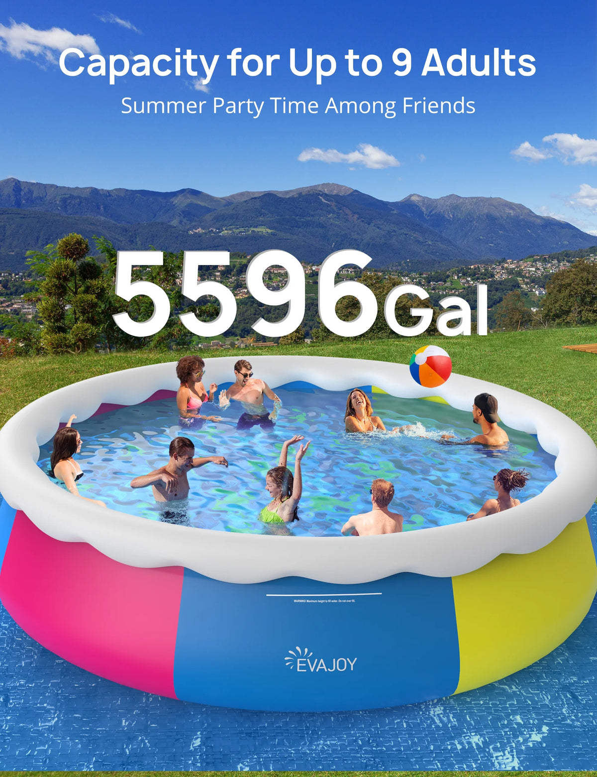 18ft *48in Above Ground Swimming Pool with Filter Pump, Ladder, Ground Cloth and Cover V994858
