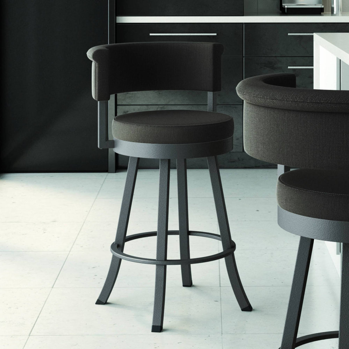Dark Brown/Gray Swivel Bar Stool A771