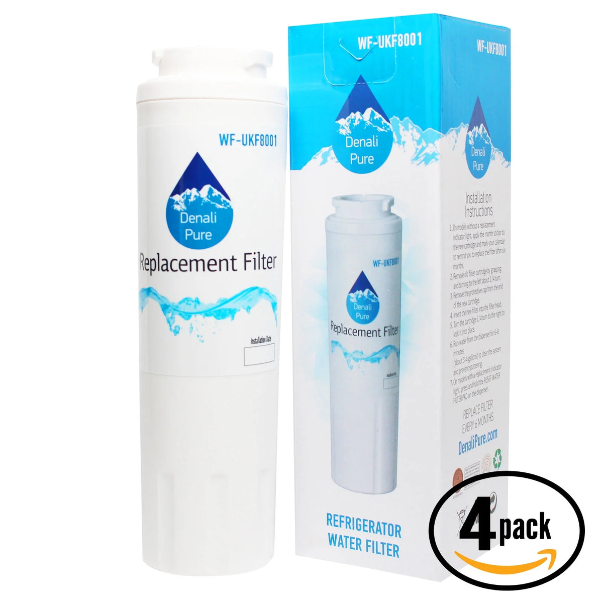 4-Pack Refrigerator Water Filter Cartridge T64777
