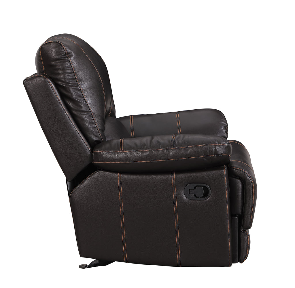 Leather-Air Reclining Loveseat W90178