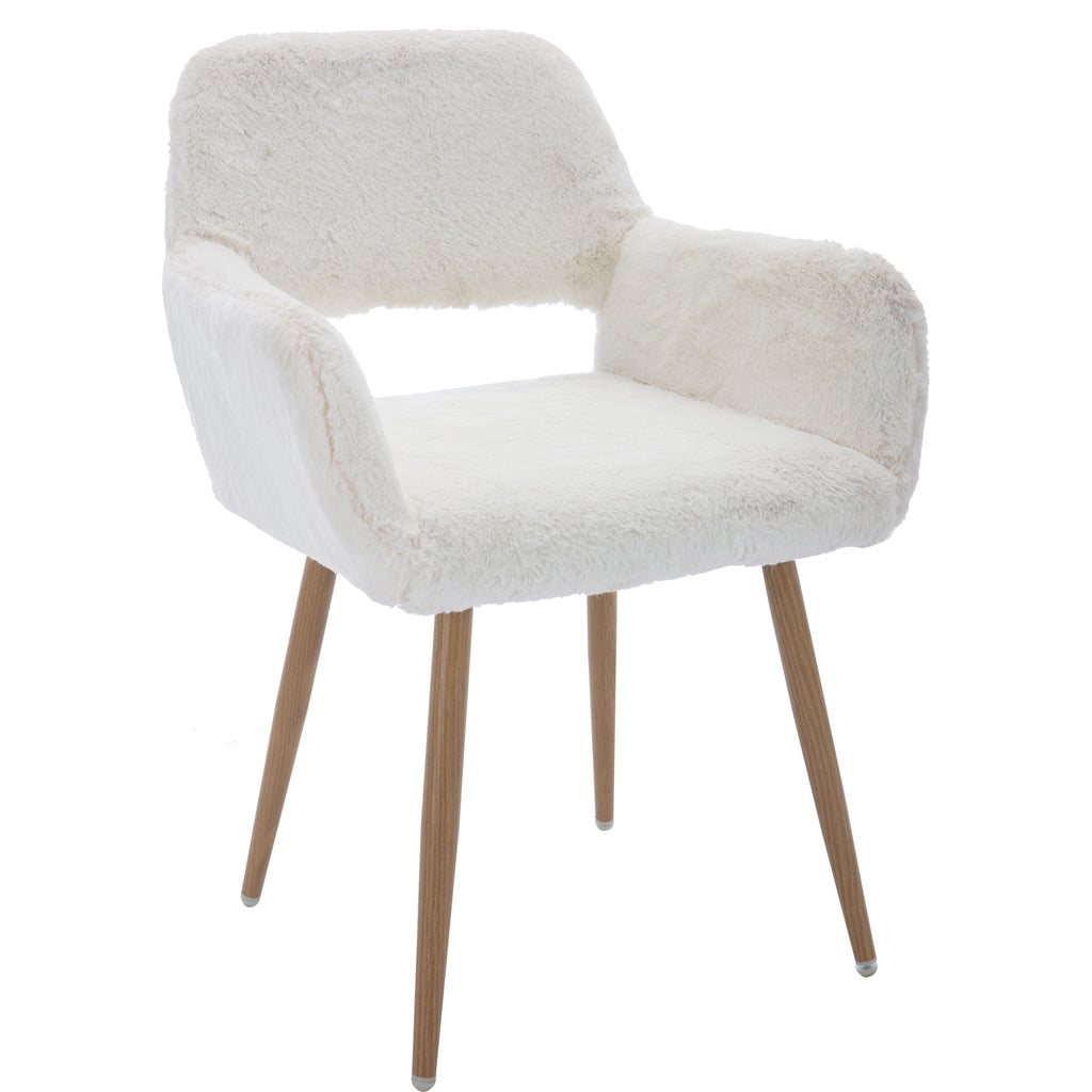 White Side Chair with Steel Legs T354824