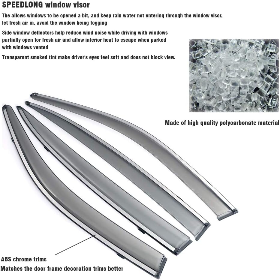 Car Window Visor Vent Shade Deflector Sun/Rain/Fog Guards Pack of 2 R992993