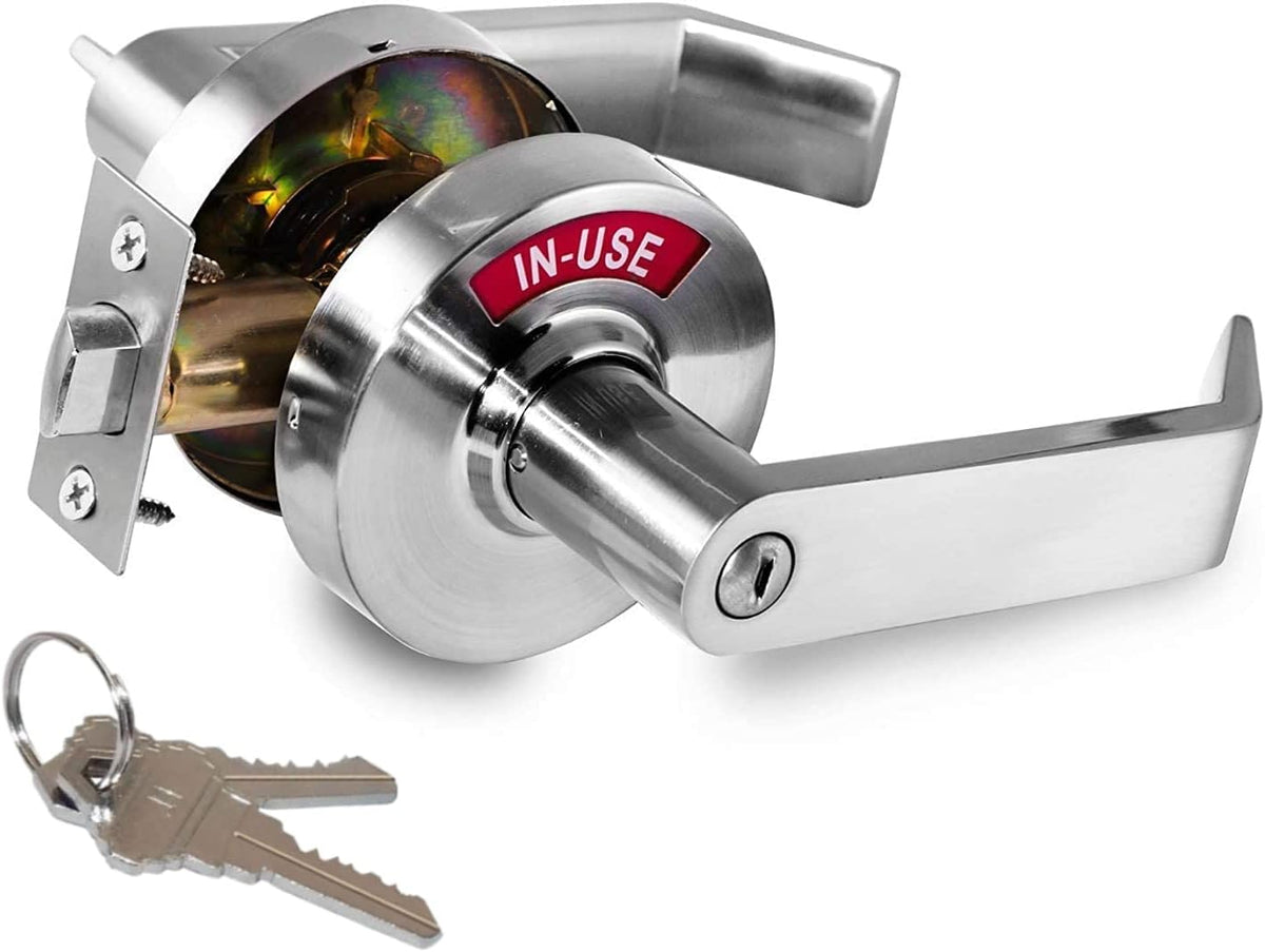 Privacy Indicator Lock with Keys, Satin Chrome V680