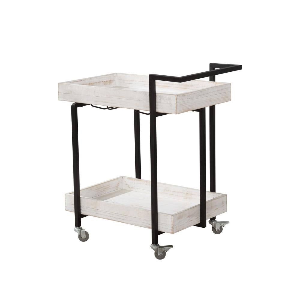 Antique White and Black Serving Cart X663124