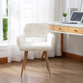 White Side Chair with Steel Legs T354824
