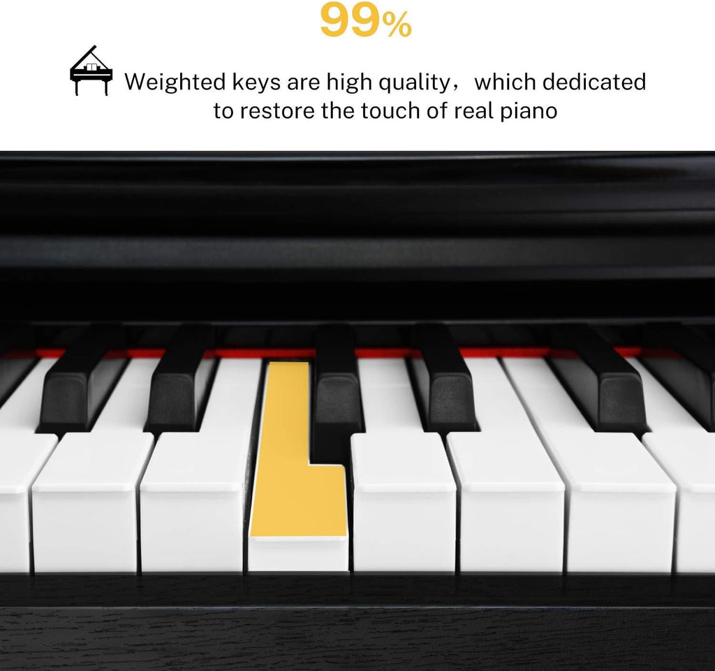 88-Key Weighted Action Digital Piano with Furniture Stand, Triple Pedals, Black L5721