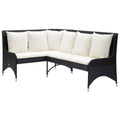 Black Poly Rattan Garden Corner Sofas 2 Pcs K829