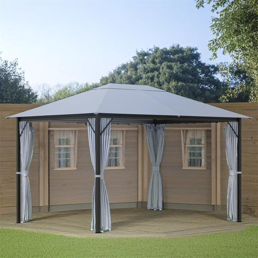Aluminum Frame Outdoor Gazebo with Netting S350963