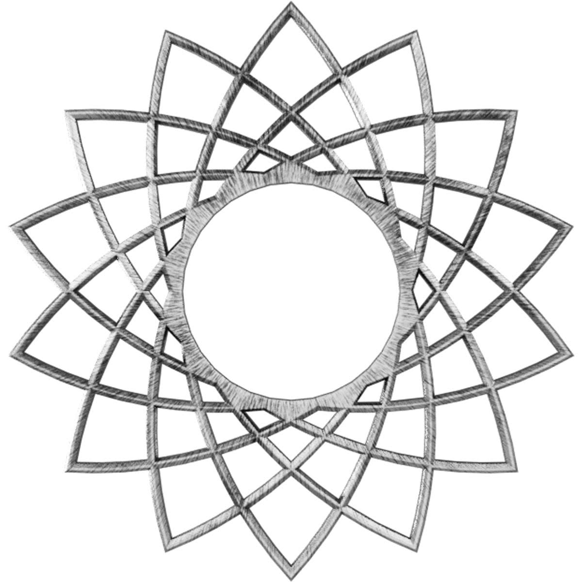 34x22OD x 13 1/8x22ID x 1x22P PVC Pierced Ceiling Medallion D62285