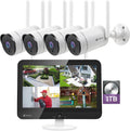2K Wireless Security Camera System with 12 HD Monitor, 4Pcs 3MP Cameras A241