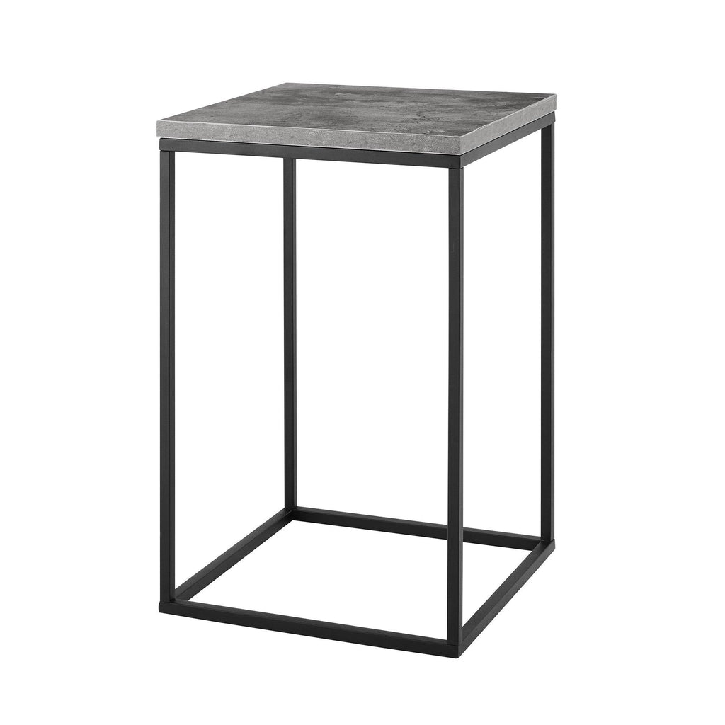 Dark Concrete Square Side Table Q6852