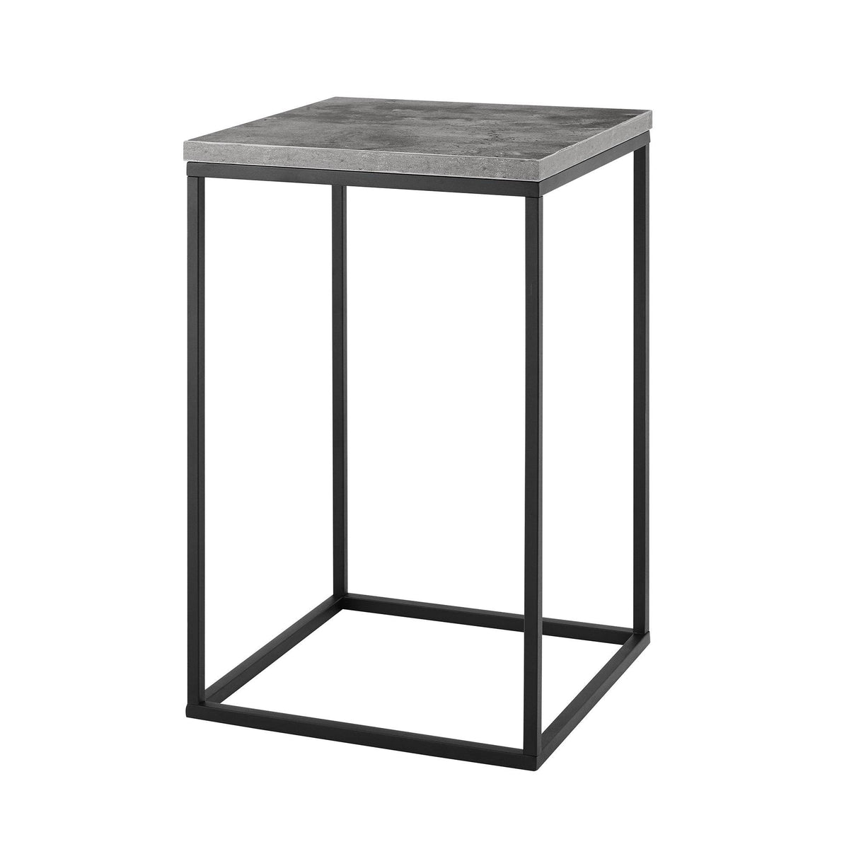 Dark Concrete Square Side Table Q6852