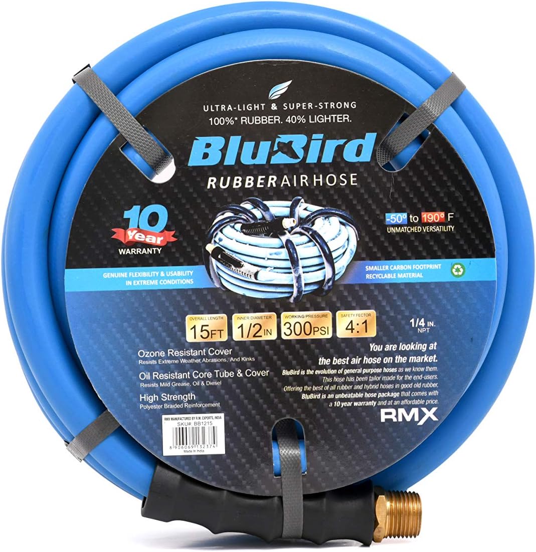Rubber Air Hose, 300 PSI, Pack of 2 B273