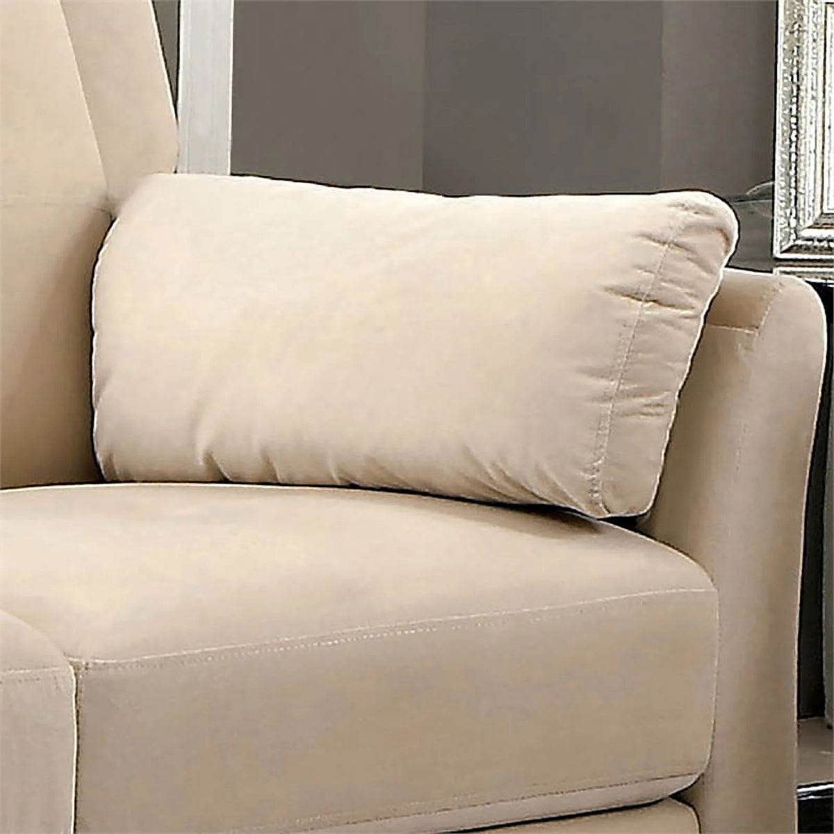 Beige Fabric Tufted Sofa Y3746