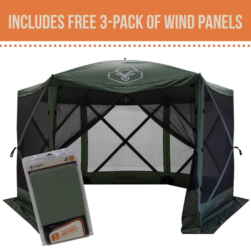 6-Sided Pop-Up Hub Screen Tent Alpine Green E7586