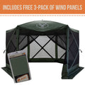 6-Sided Pop-Up Hub Screen Tent Alpine Green E7586