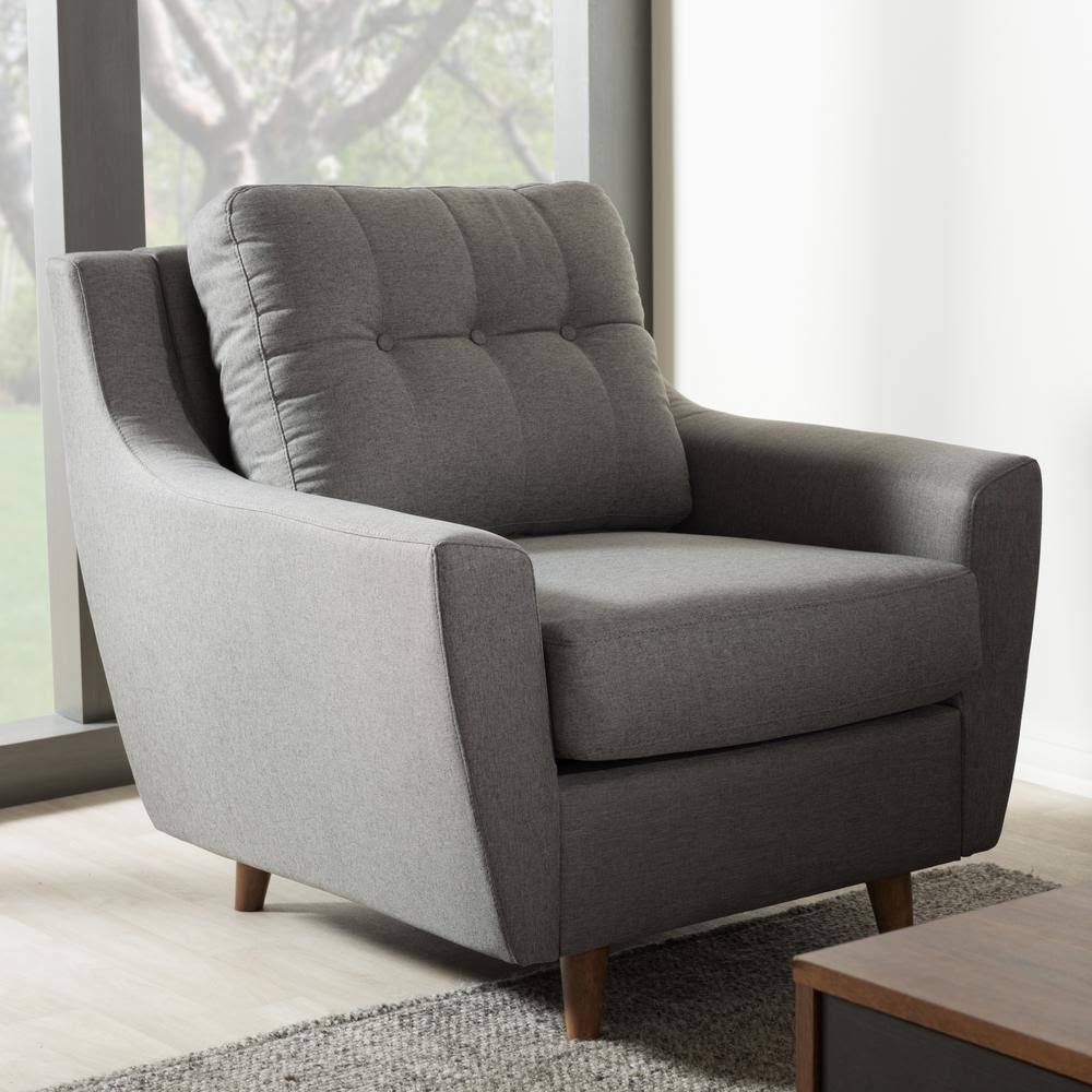 Grey Tufted Arm Chair G61300