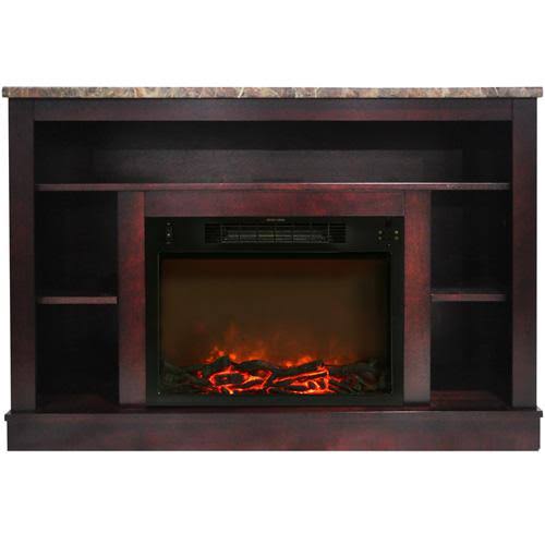 47 in. White Electric Fireplace Heater with TV Stand U94466