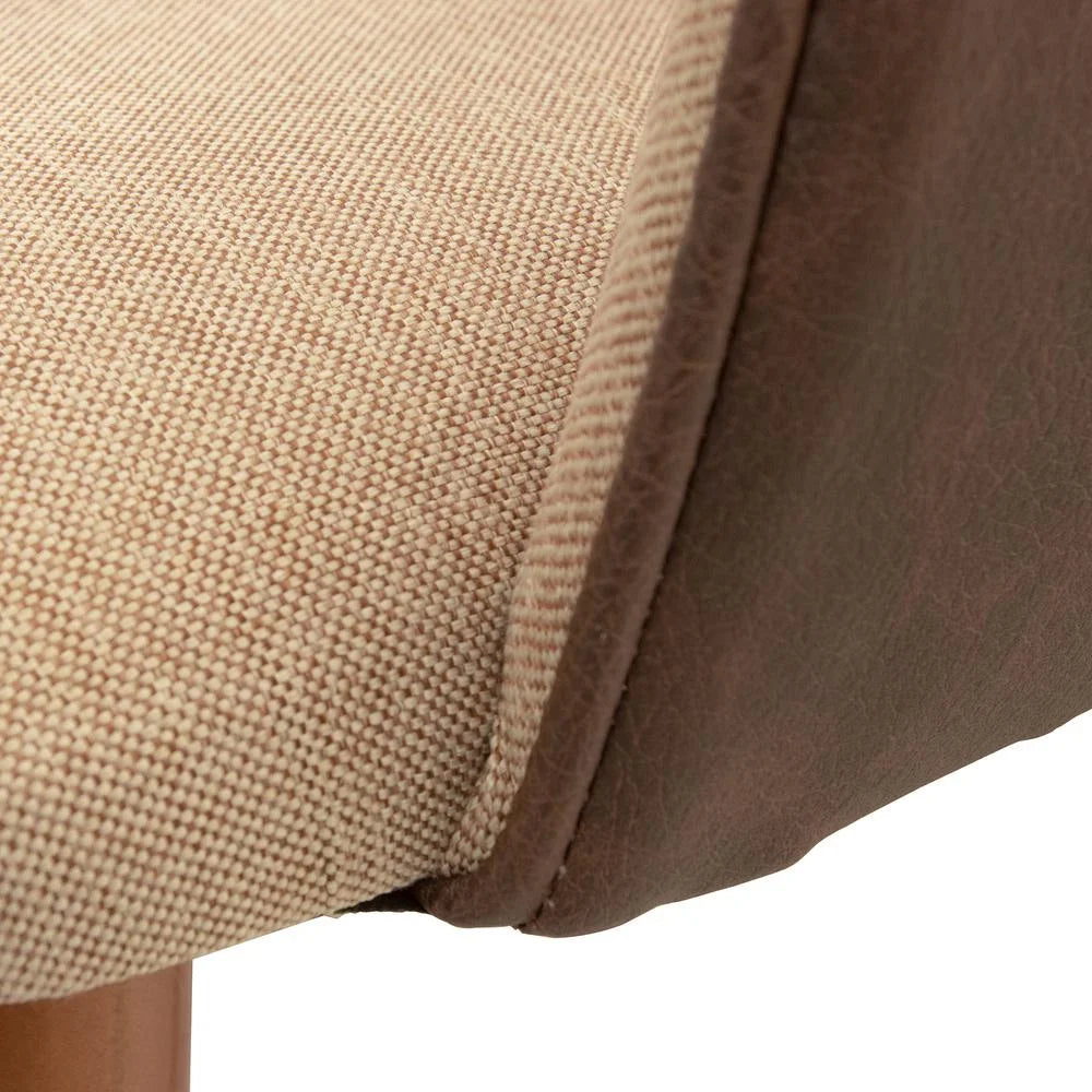 Brown Fabric Leather Accent Chair Set of 2 K589