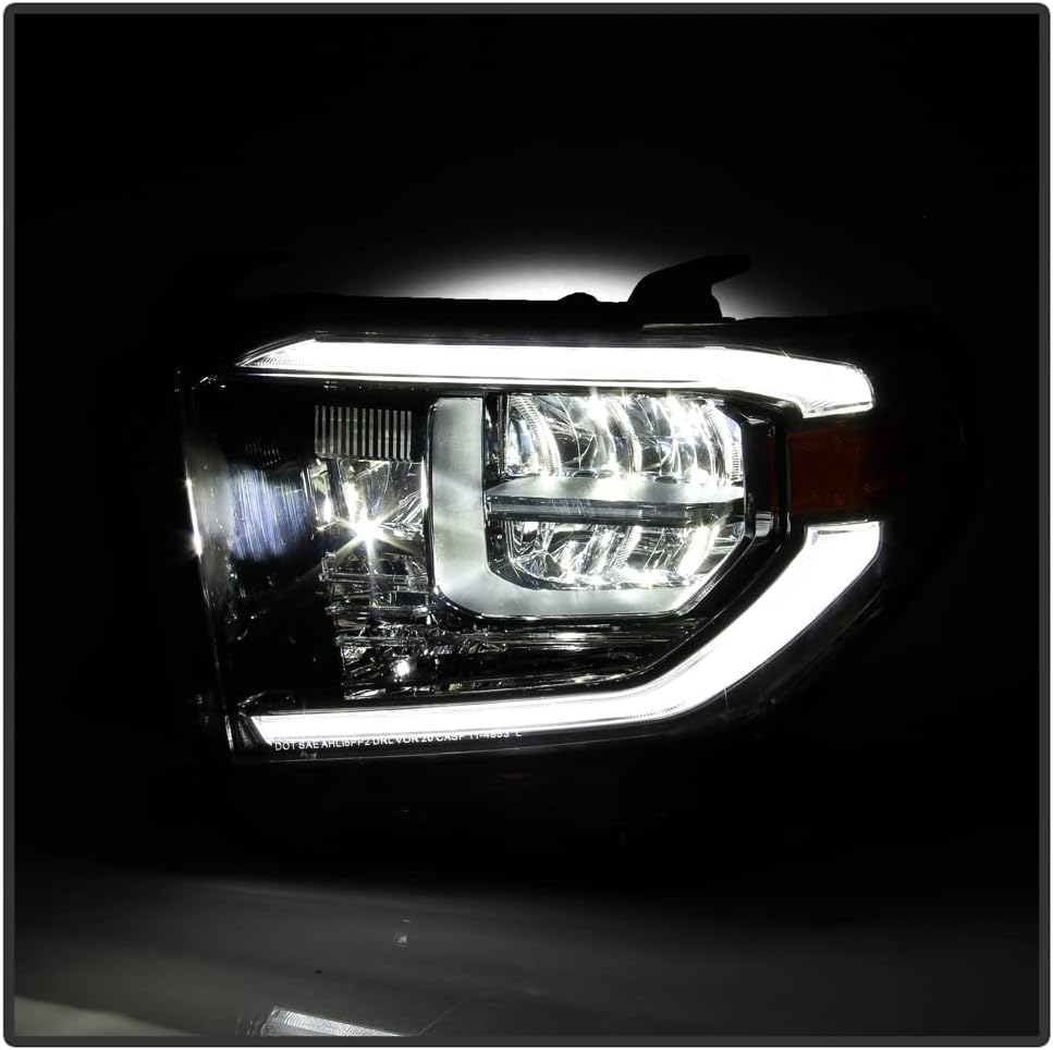 Smoked Chrome Housing LED DRL LED Headlights Headlamps Assembly Pair M401