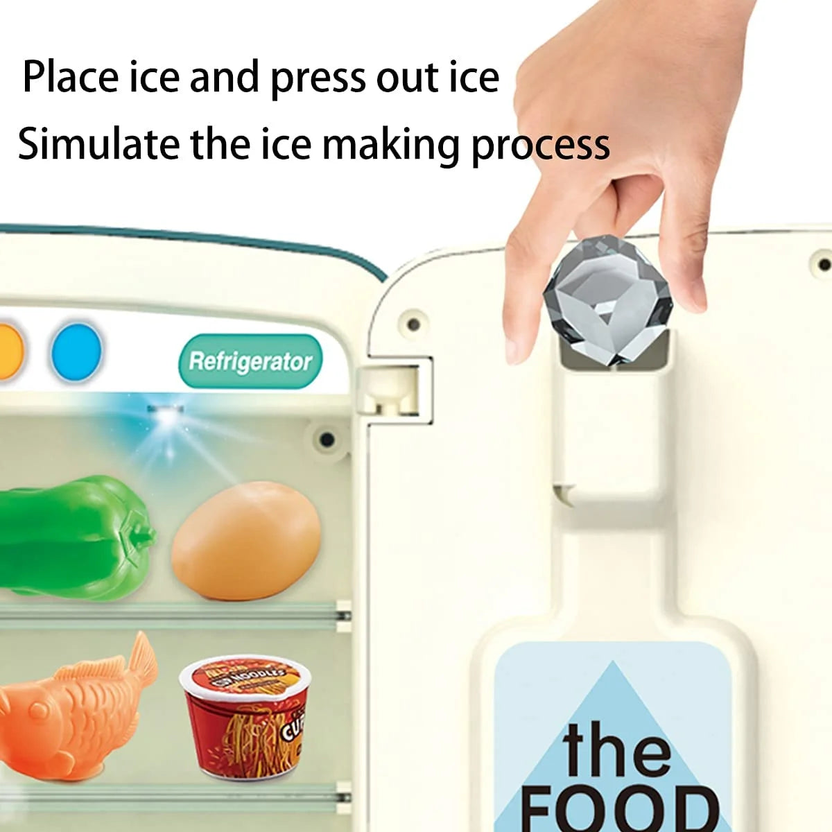 Blue/Pink Kids Simulation Refrigerator Pretend Play Toy F756