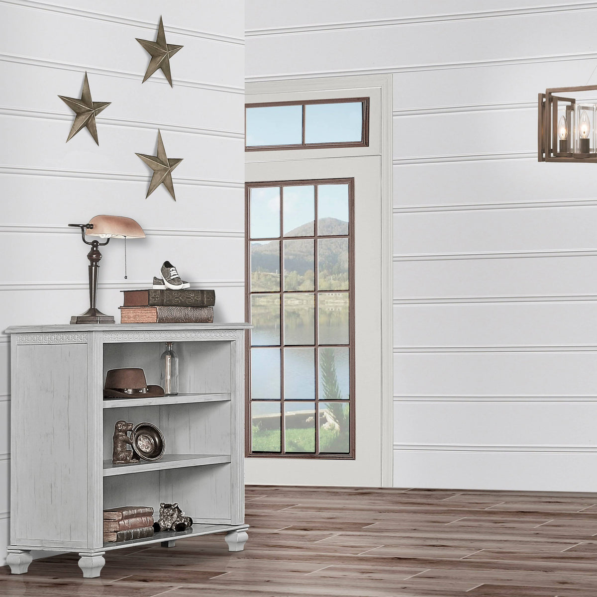 Antique Grey Mist Mini Hutch Bookcase D43192