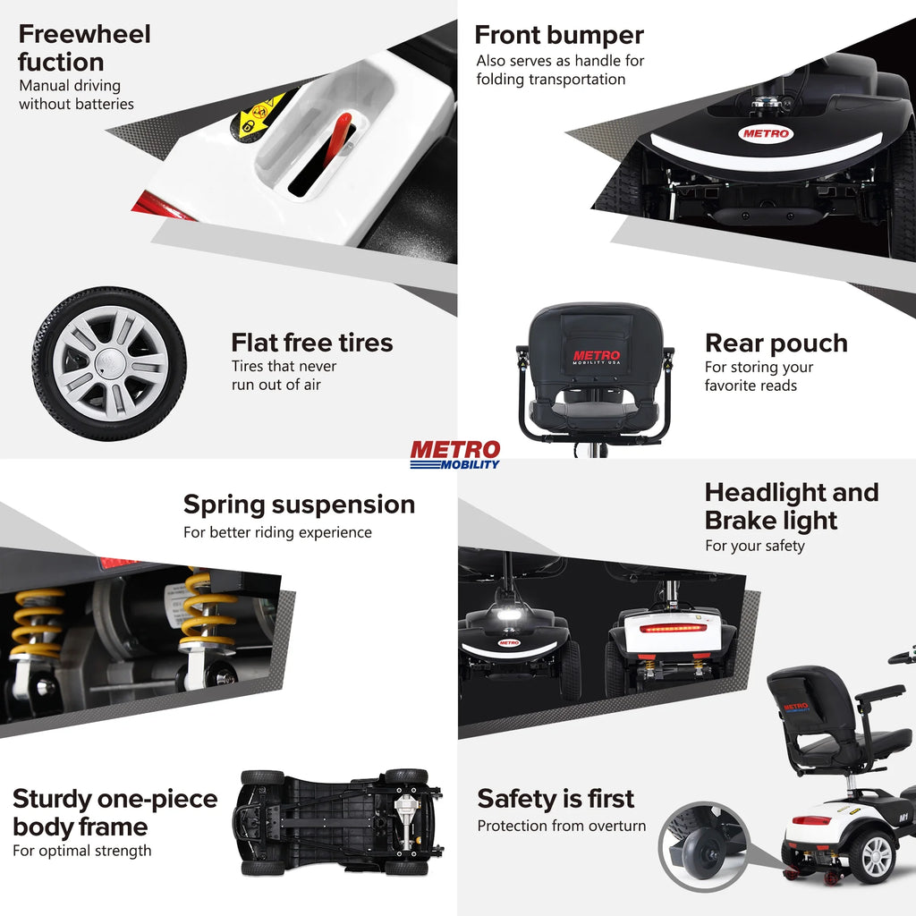 Lightweight Folding 4-Wheel Mobility Scooter with Side Bag C65332