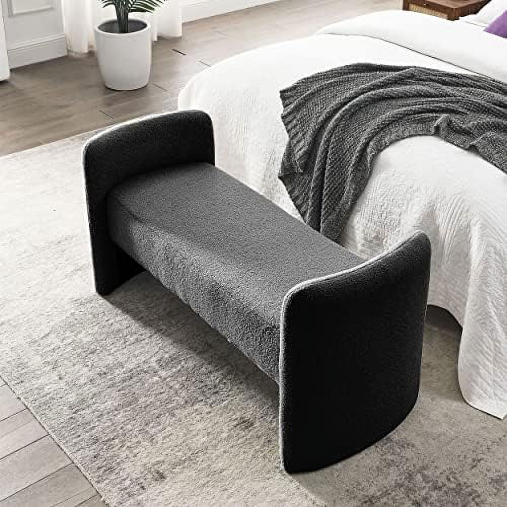 Black + Po Velvet Ottoman Bench V8252