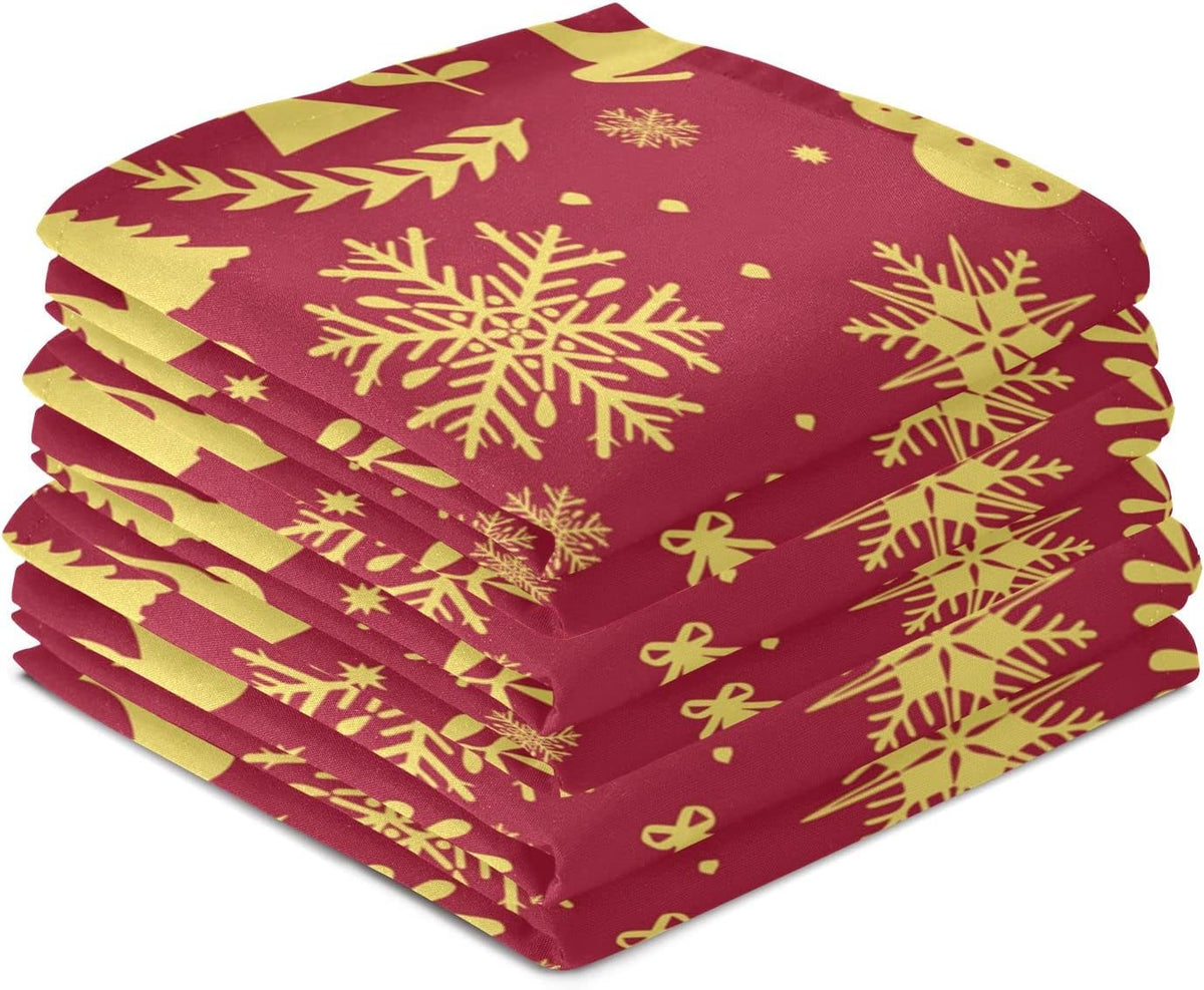 Reindeer Bells Snowflakes Kitchen Towels Set of 4 Dishcloths Ultra Absorbent 28'' x 18'' Q773