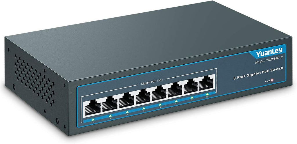 24 Port PoE Gigabit Unmanaged Ethernet Switch, 400w, Metal H34773
