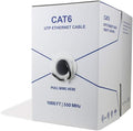 Cat6 Riser 1000ft 23AWG 4 Pair Solid Bare Copper UTP Bulk Ethernet Cable Blue Q877