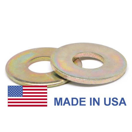 1/2 inch Grade 8 Flat Washer SAE Pattern Medium Carbon Steel Yellow Zinc Plated Pk 1000 A98624