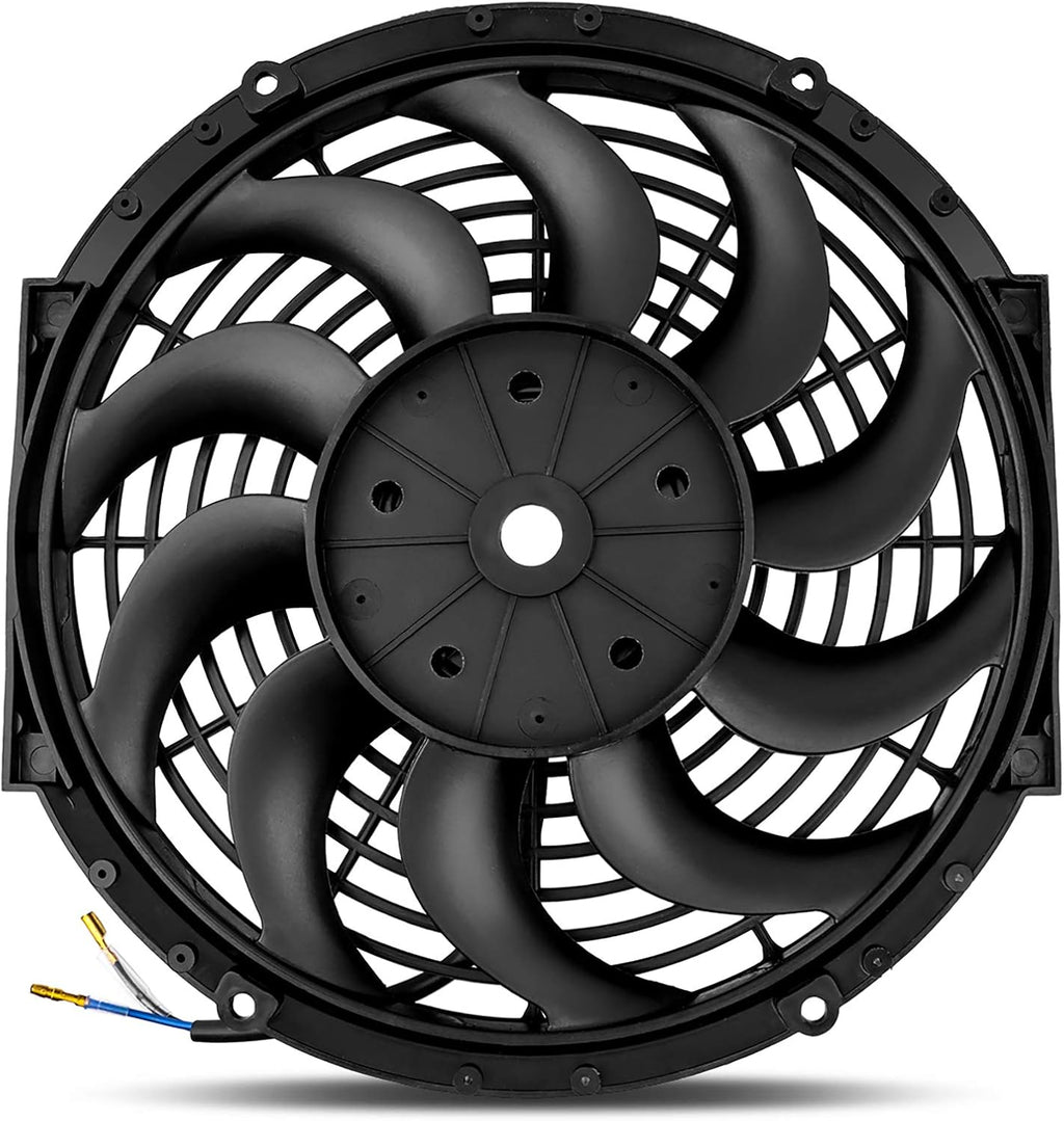 12 Inch Electric Engine Radiator Cooling Fan with Mounting Kit 1750 CFM 12 Volts Pack of 2 G9203