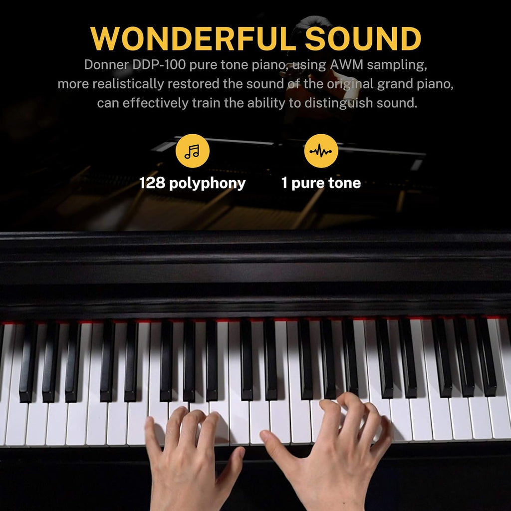 88-Key Weighted Action Digital Piano with Furniture Stand, Triple Pedals, Black L5721