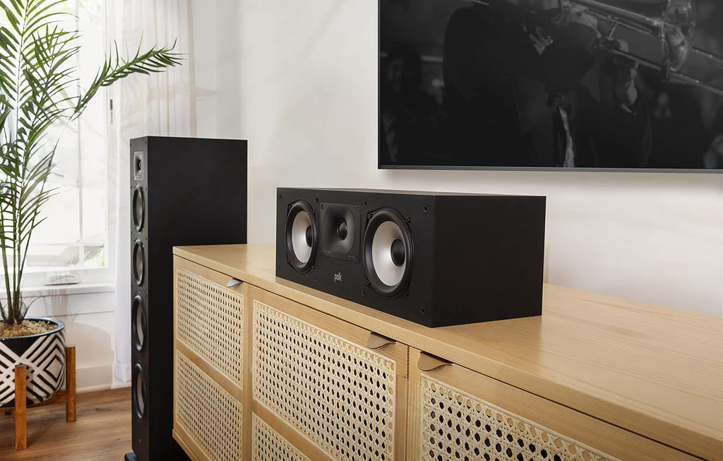 Compact Center Channel Speaker with 1 Terylene Tweeter and Dual 5.25 Woofer, Midnight Black B3861