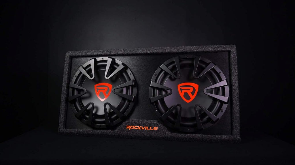 Dual 12 inches Slim Vented Powered Car Subwoofer Enclosure 2000 Watt W6671
