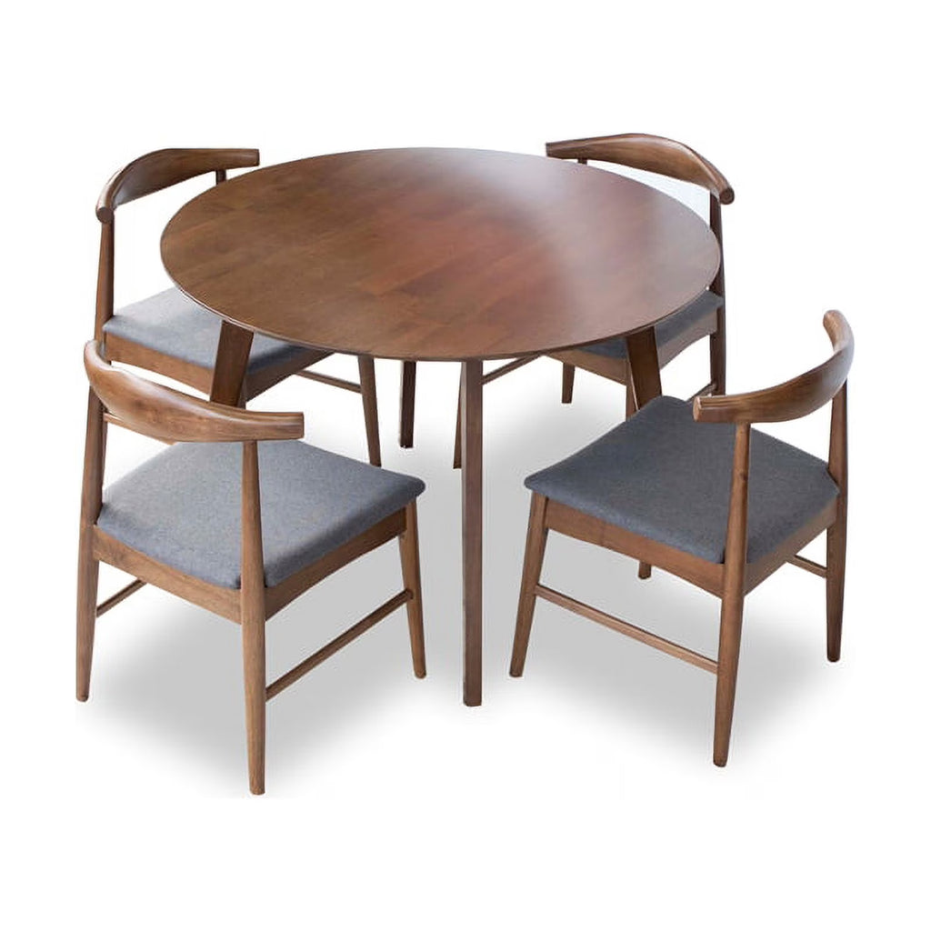 Fabric Dining Chair in White/Gray (Set of 5) D735873